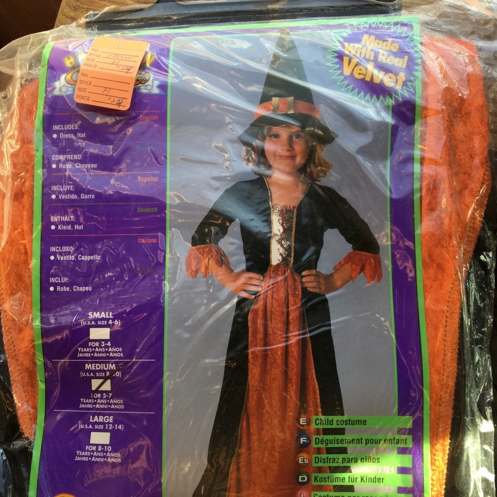 NWT Orange Witch Halloween Costume 8-10 (M)